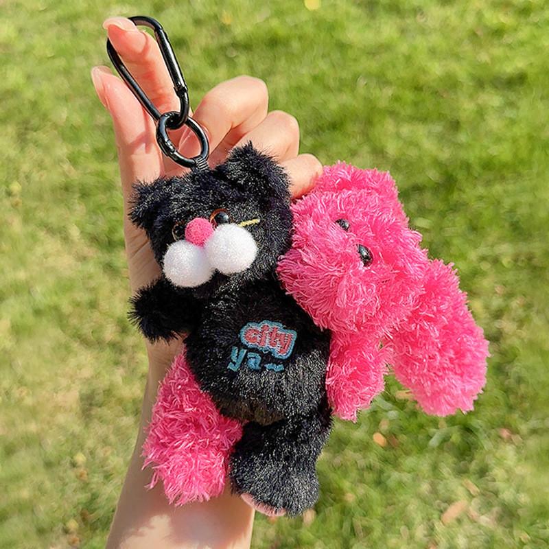 Head Double Fun City Plush Keychain Colorful Plush Material Cute Gift Everyone For