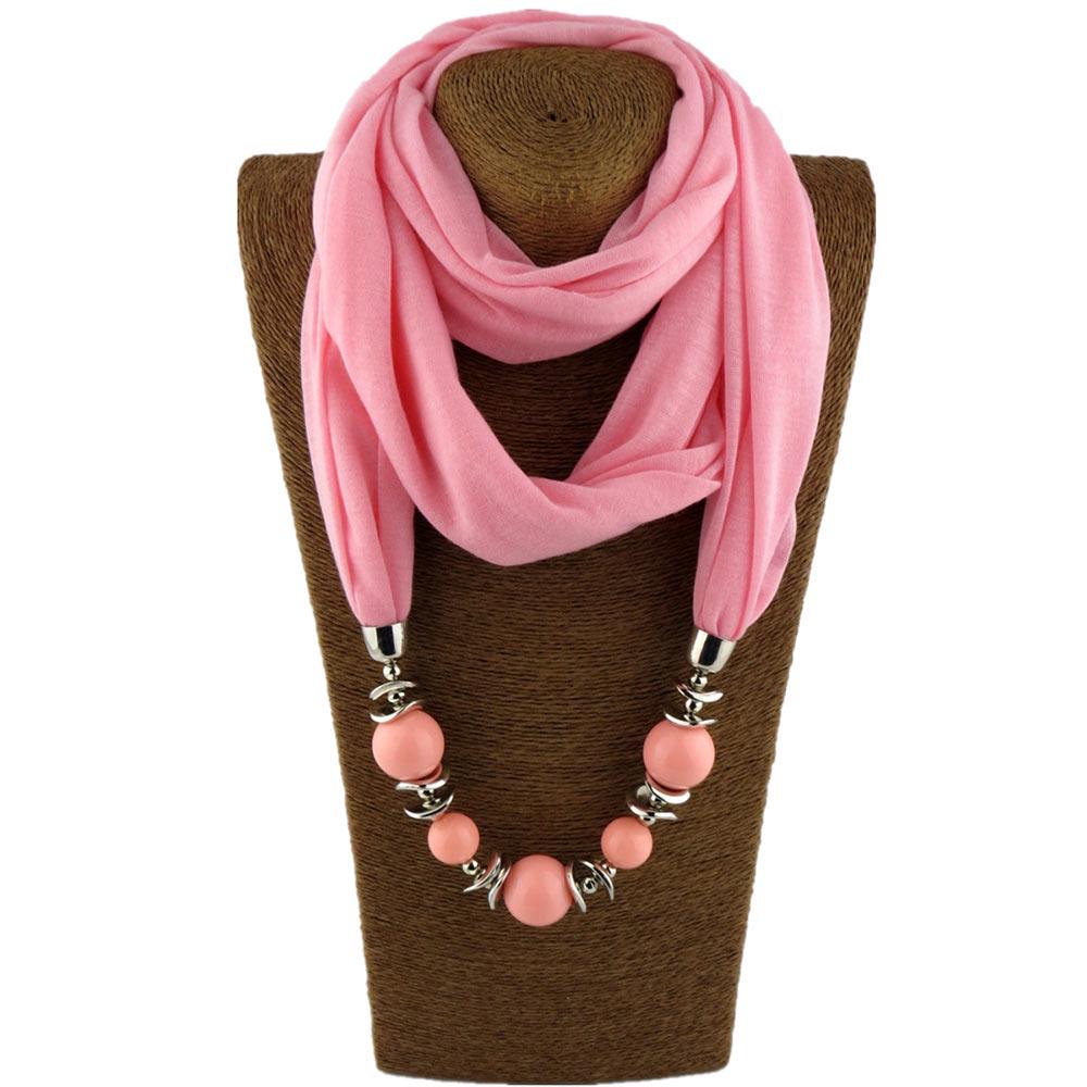 Ladies' Ethnic Style Scarf Accessory, Gorgeous Bead Ring Design, Necklace Scarf Two In One Fashion Accessory