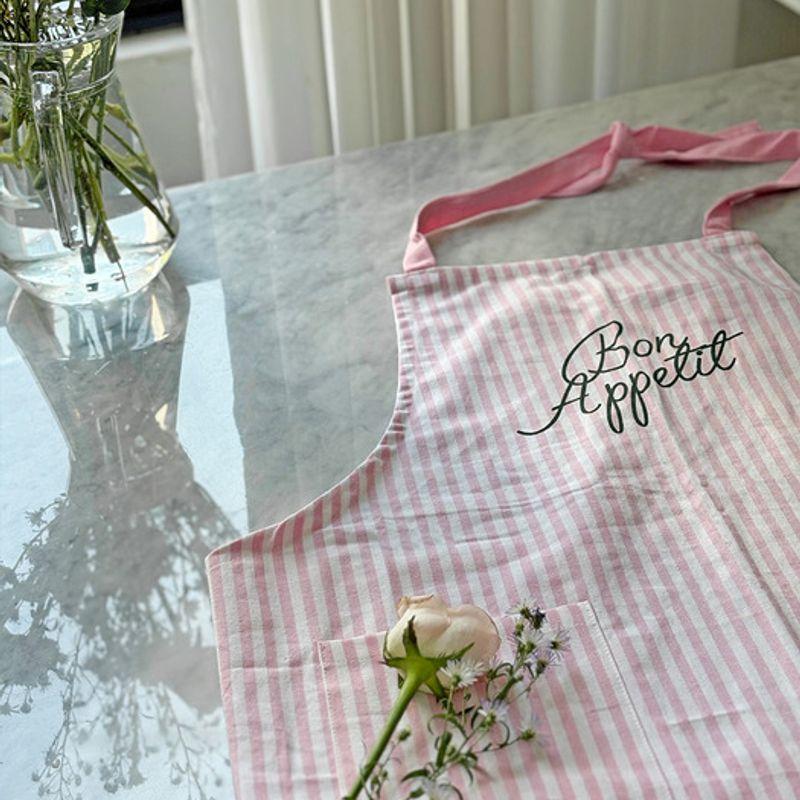 TWIG NEWYORK Pink Striped One-Piece Apron