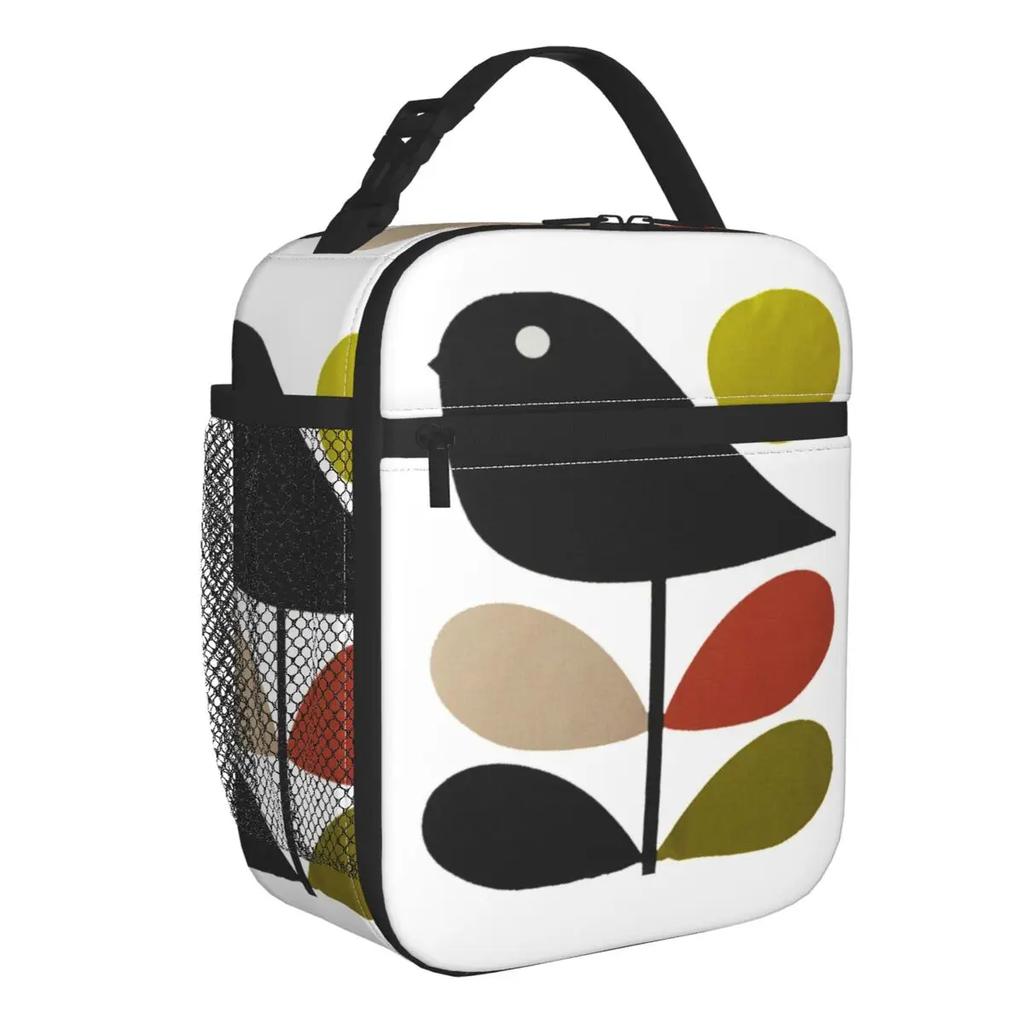 Abstract Flowers Orla Kiely Portable Lunch Box Leakproof Scandinavian Style Thermal Cooler Food Insulated Lunch Bag Kids School