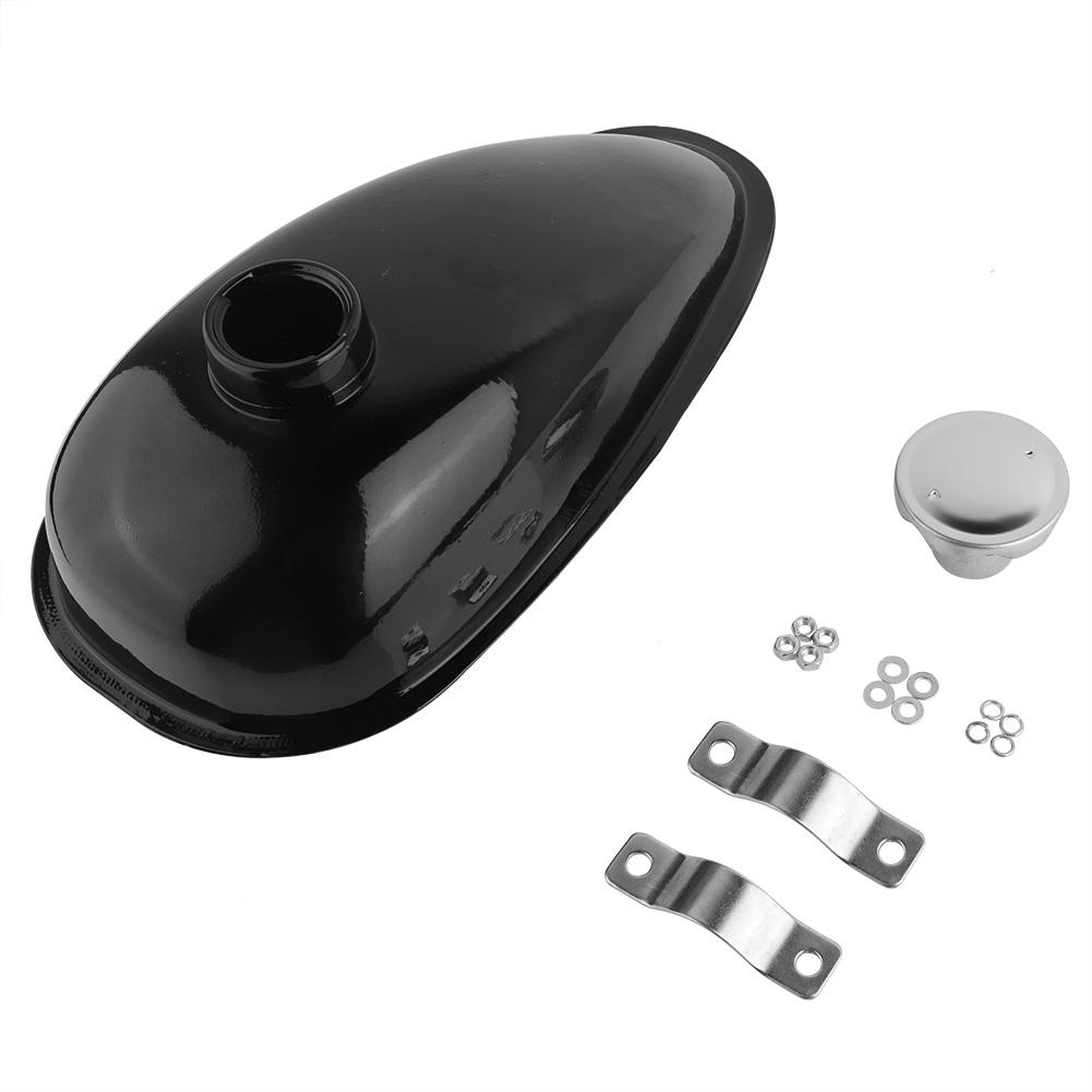 Durable Metal Black Motorized Bicycle 2L Fuel Gas Tank with Cap 80CC Cycling DIY Accessory