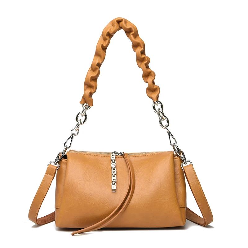 Luxury Brand Women Shoulder Bag Fashion Shoulder Straps Messenger Bag Solid Color PU Leather Handbag Ladies Travel Shopper Totes