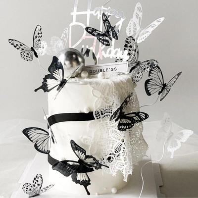 Dark Butterfly Cake Toppers for Celebrations: Valentine's, Birthdays, Queen's & Goddess Day