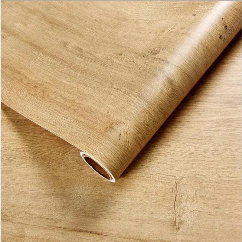 Wood Planks Grain Retro Faux Wood Wall Cover Roll Water-Repellent Pvc Self Adhesive Wall Decals Removable Vinyl Restaurant Wallpaper