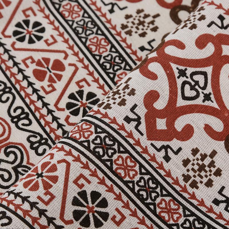 Ethnic Style Linen Fabric: Sofa Background, Tablecloth, Cushions & Retro Decorative Throw Pillows