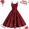 Women's Casual Halloween Printed Suspender Vintage Dress