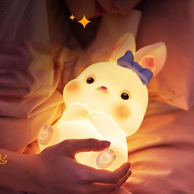 Entzückendes Hasen-Nachtlicht aus Silikon – wiederaufladbare Lampe für sanft leuchtende Kinder im Kinderzimmer