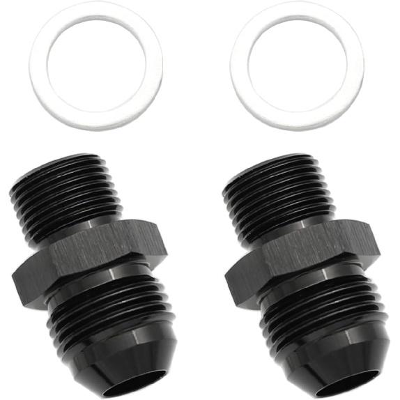 Aluminum 6AN Male Flare to 9/16-24 Male Carb Carburetor Fuel Inlet Fitting Adapter Black