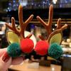 1 Pair Kids Reindeer Antler Hair Clips Soft Plush Christmas Hairpin