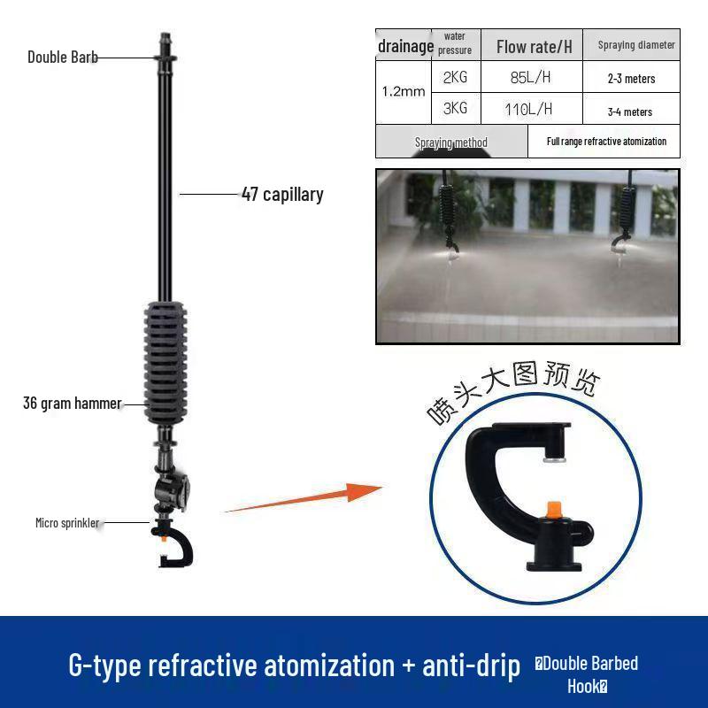 Eco-Friendly Inverted Micro Sprinkler: Hanging Atomizing Anti-Drip Rotating Water Sprayer for Greenhouses