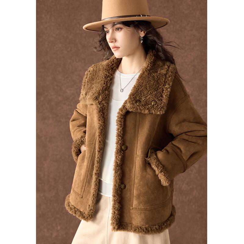Reversible 100% Lamb Wool Women's Fur Coat