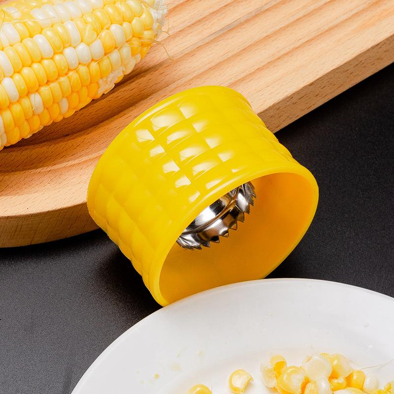 Stainless Steel Corn Peeler Manual Rotary Corn Sheller with Plastic Handle for Kitchen
