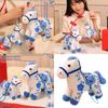 Creative Blue And White Porcelain Pattern Design Small Horse Plush Toy Pendant For Collectors And Gifts
