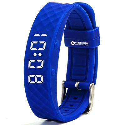 eSeasonGear VB80 12 Alarm Vibration Silent Vibration Shake Wake ADHD Medication Small Large Modern Watch, Reminder. , Blue-Large, 4.5-7.5"/11-19cm;