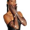 Women Sexy Thin Hollow Flash Drilling Grid Fishing Net Cosplay Halloween Ball Party Nightclub Pole Dance Accessories Gloves