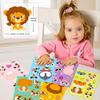 Non-Toxic 6 Sheets Face Kids Cartoon Animal Stickers Set Make-A- Decals For Notebook Phone Laptop Stationery Decoration