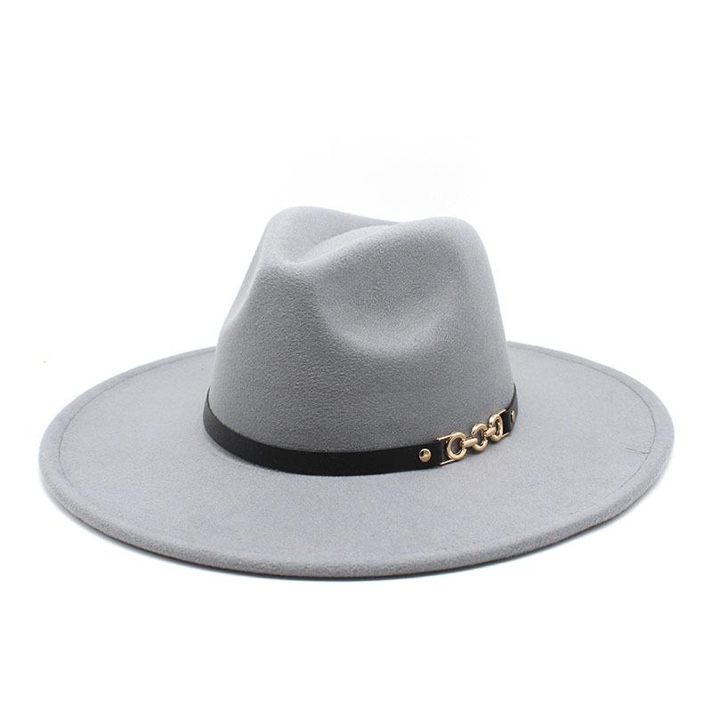 Big Eaves Wool Jazz Top Hat Women'S Casual Big Edge Felt Hat Men'S Jazz Hat 9.5Cm