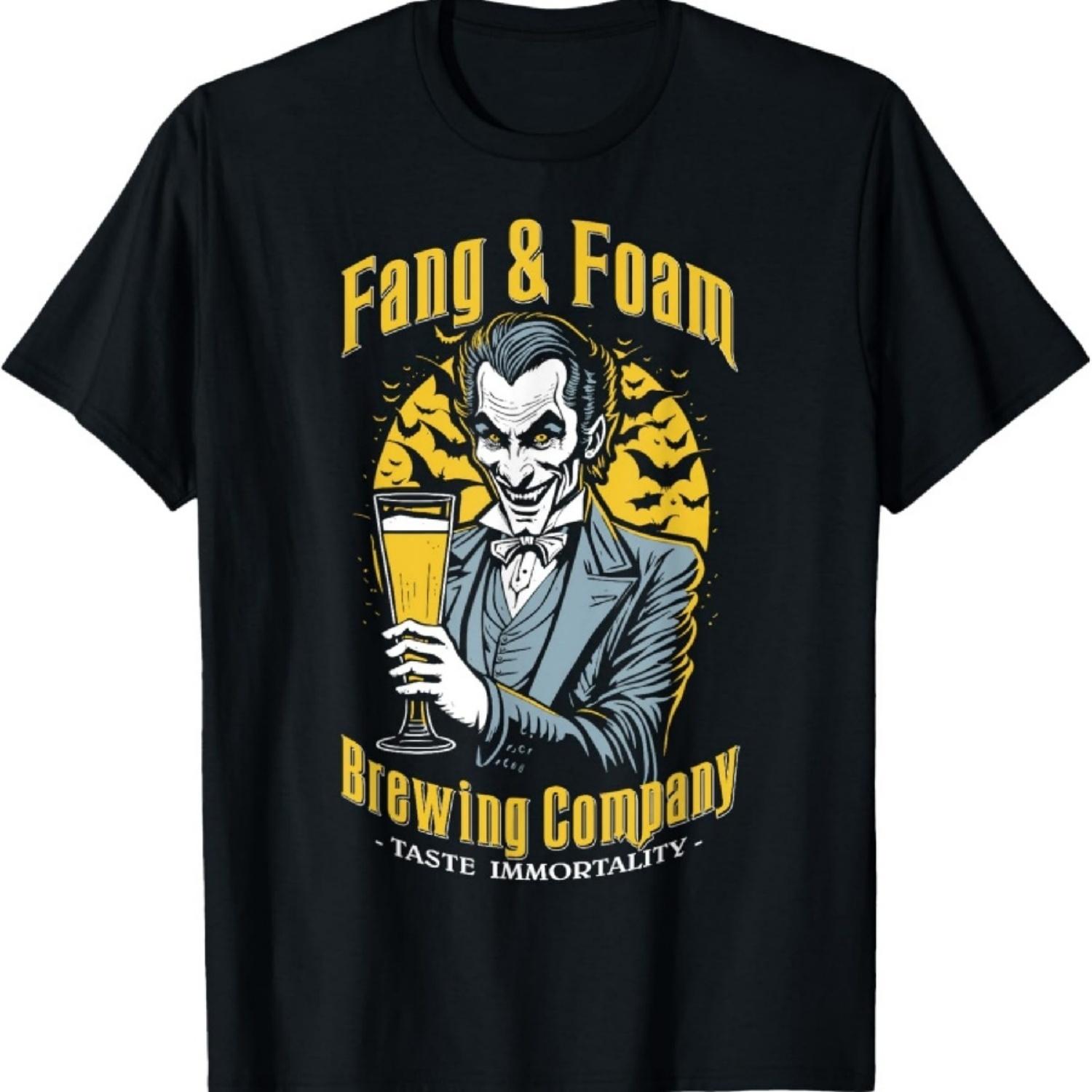 Хэллоуин Пиво Смешная Готическая Граф Дракула Вампир Пивоварение Футболка XXXXXL разноцветный