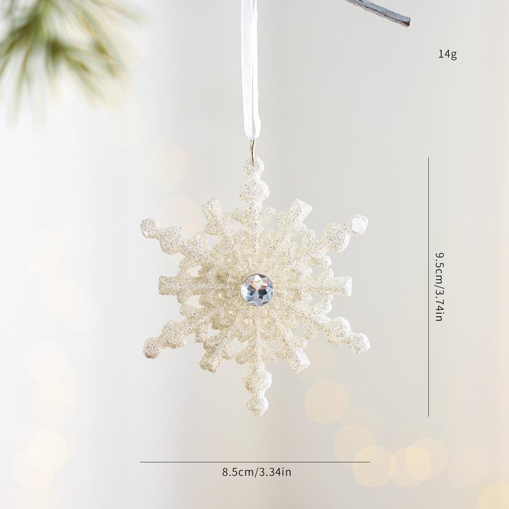 Christmas Bow Ornament Sparkling White Christmas Bell Christmas Star Ornament Festive For Party Decoration Holiday Celebration