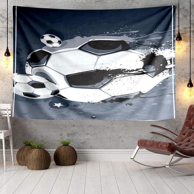 Soccer Ball Pattern Background Tapestry Room Decoration Wall Hanging for Living Room Bedroom, dormitory, Birthday and Christmas gifts