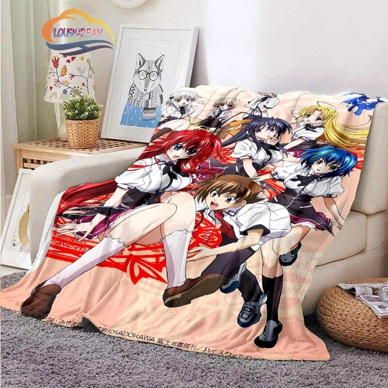 3D tištěná střední škola DxD plyšová deka Módní Flanel Fleece Sexy animace Dárek pro holčičku Sofa Nap Travel