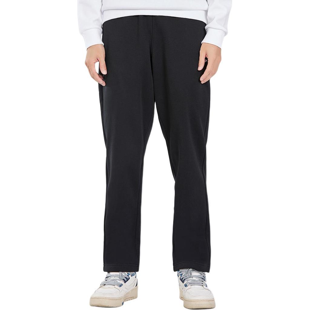 Li-Ning Comfortable Casual Simple Fleece Drawstring Sweatpants Knitted Sports Pants Men bottoms Black AKLUE59-1