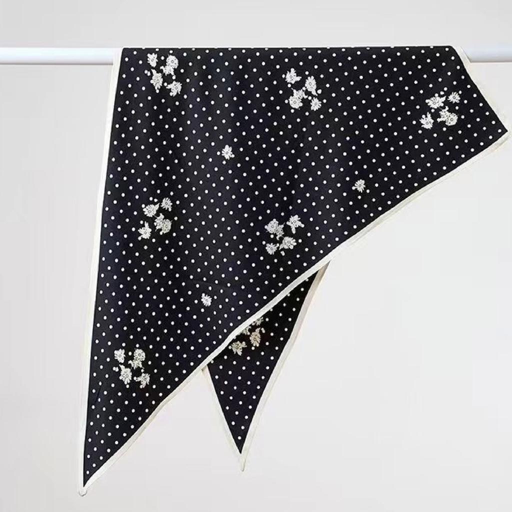 Waist Accessories Triangle Silk Scarf Waist Seal Women'S Decoration With Dress Waist Belt Accessories Scarf Vintage Polka Dots