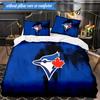 3PCS Blue Jays Printed Bedding Set For Bedroom Dormitory,  Includes 1 Duvet Cover & 2 Pillowcases for All Seasons Home Decor Fan Gifts
