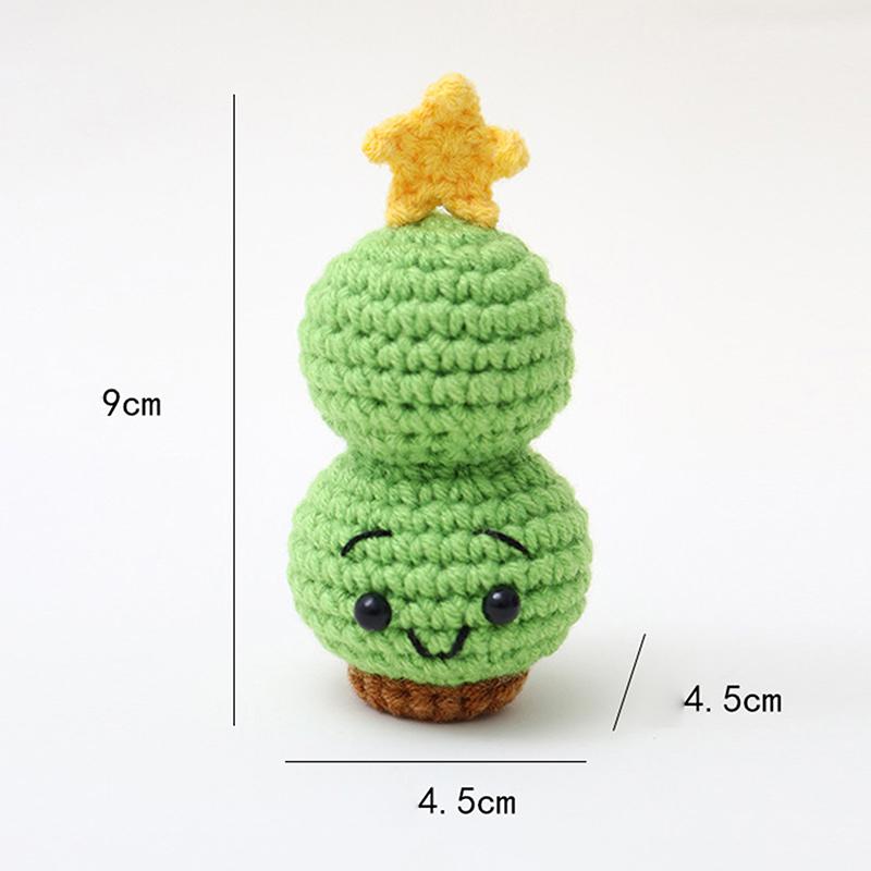 Cute Christmas Emotional Support Doll Fun Crochet Positive Energy Christmas Doll Handmade Knitte Doll Home Decor Festival Gift