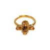 Elegant Flower Design 24k Gold Plated Zircon Ring For Women Fashion Jewelry