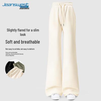 JEANSWEST Women's 2025 High-Waist Flared Wide-Leg Pants