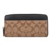 Accordion Wallet 20 Long Zipper Closure PVC Accordion Bag Wallet Men Wallet Khaki-Brown 58112-QBTN2