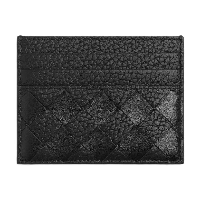 

Bottega Veneta Intrecciato Woven Calfskin Card Holder Men Accessories Black 795612V63U21000 Basic Set (Bag+Dust Bag)