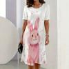 New Summer Mid-length Dress 3D Printed Design Casual for Outings and Parties