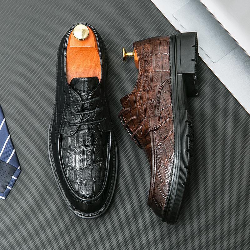 

Summer business dress leather shoes men s British style soft leather breathable casual soft sole groom knot leather shoes 38 чорний