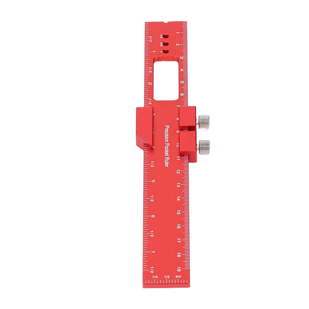 Woodworking Ruler 8 Inch Aluminum Alloy Scribing Measuring Tool with Positioning Sliding Block