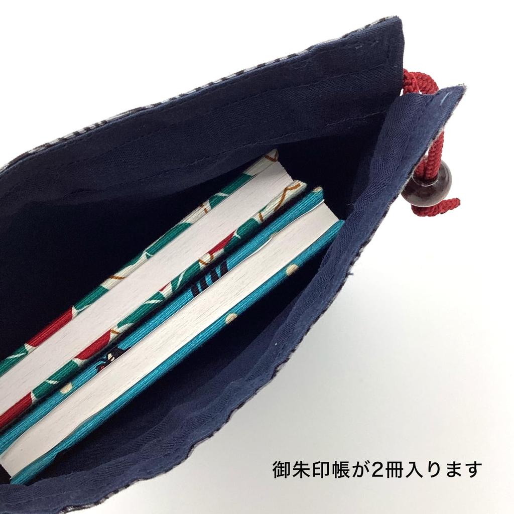 Kyosuke Goshuincho Stamp Drawstring X Jomon Arabesque Japanese Large Size Gift Japanese-made (temple/shrine Book) Case/Pouch, Bag, 100% Cotton,