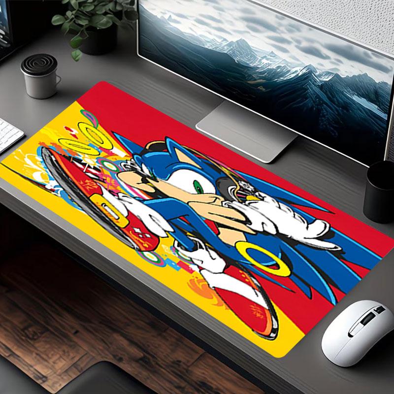 Sonic Print Mouse Pad, for Keyboard Pad Laptop PC Mat for Office Home Use, Desk Decor, Perfect Birthday Gift for Gamers