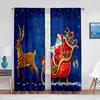 Santa Claus Presents Reindeers Christmas Tulle Sheer Window Curtains for Living Room Kitchen Kids Bedroom Voile Hanging Curtain