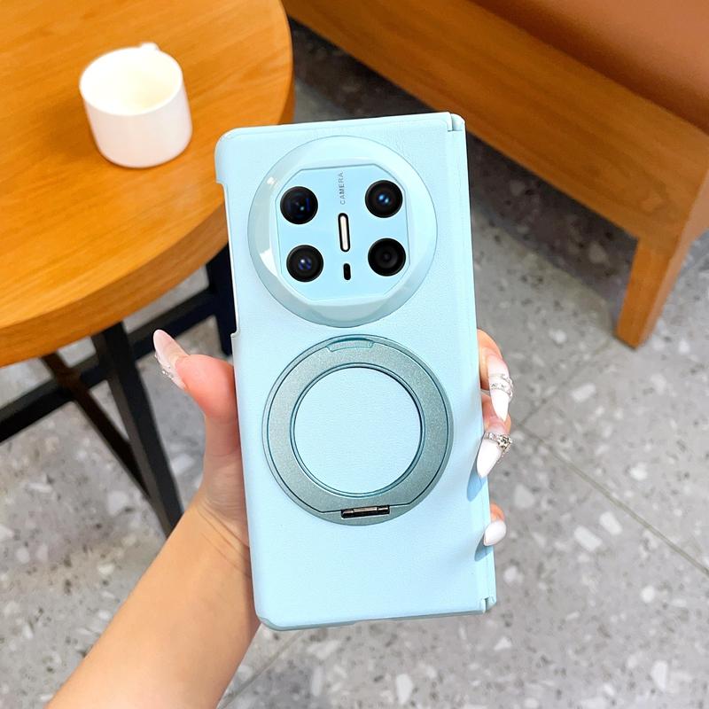 For Huawei Mate X6 5G Case Skin-Friendly Luxury Matte Leather Magnetic 360 Rotating Holder Shockproof Back Cover Accessories