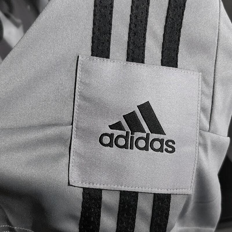 Adidas SS23 Brand Logo Stripe Print Drawstring Quick-Dry Sports Shorts Men Bottoms Grey FT5881