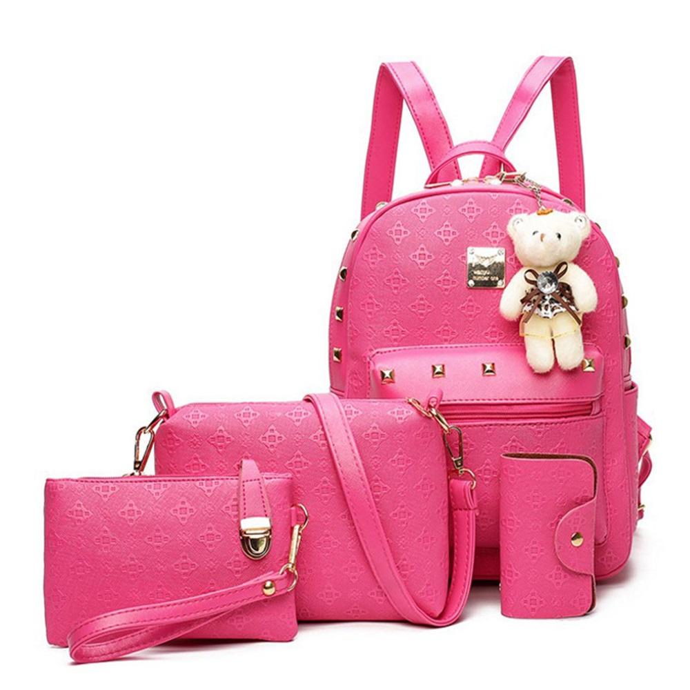 Women's Bags Fashion Backpack Four-piece Set Shoulder Crossbody Handbag