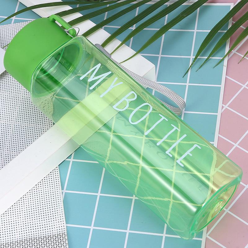 500ml Men Women Outdoor Plastic Portable Drinking Bottle Outdoor Sports Water Cup Water Bottle Coffee Juice Cup High Appearance Straight Drinking Cup