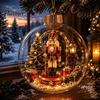 Year Round Home Accent Lighted Clear Christmas Ball Ornaments, Cute Santa Claus/Tree/Snowman/Angel Figure Inside Acrylic Hanging Decor The Xmas
