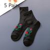 5 Pairs of Women's Summer Thin Fashion New Flower Tube Crystal Stockings