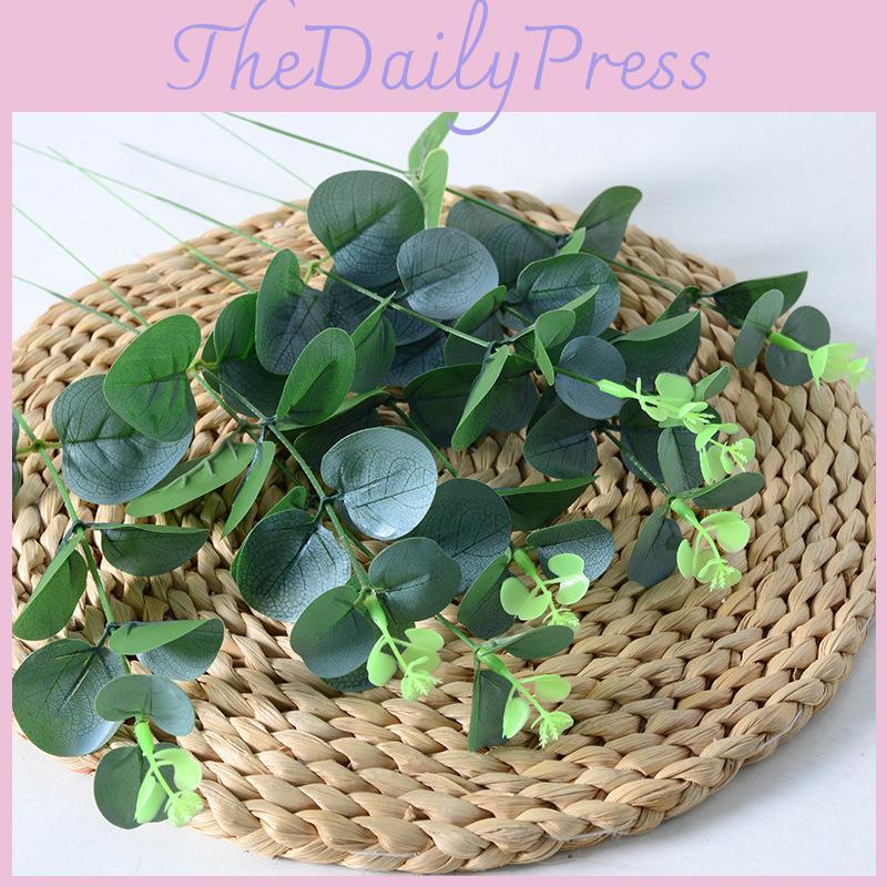 Artificial Globulus Eucalyptus Green Plant For Photography Props And Home Decor