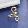 Stainless Steel Large Spiral Ring Women Gold Adjustable Finger Rings Minimalist Jewelry Valentine Gift In