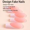 Wearable Long White French Tip Nails - Set of 24 Removable Pieces