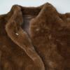 Women's Vintage Faux Mink Fur Coat with Stand-Up Collar and Flared Bud Sleeves