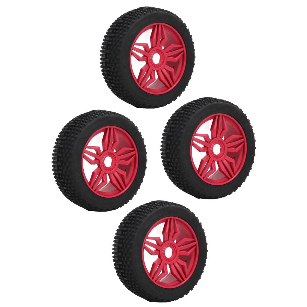 4PCS Remote Control Car Tires Stable Grip Strong Cushioning Uneven Texture Thickening Universal for 1 8 RC Car Red